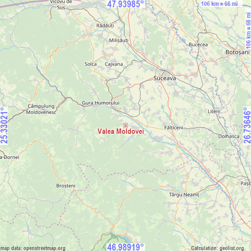 Valea Moldovei on map