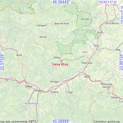 Valea Mică on map