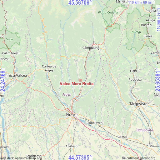 Valea Mare-Bratia on map