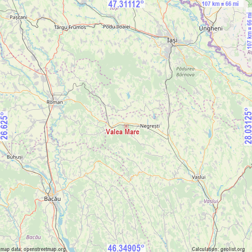 Valea Mare on map