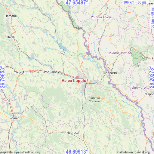 Valea Lupului on map