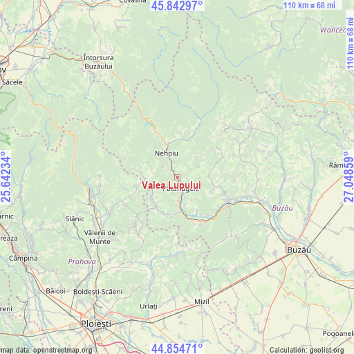 Valea Lupului on map