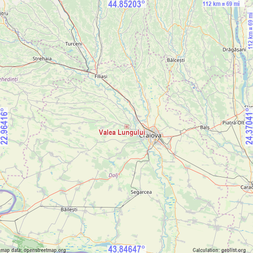 Valea Lungului on map