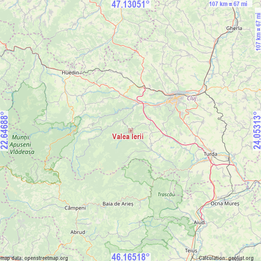 Valea Ierii on map