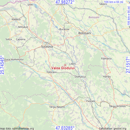 Valea Glodului on map