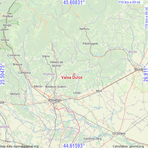 Valea Dulce on map