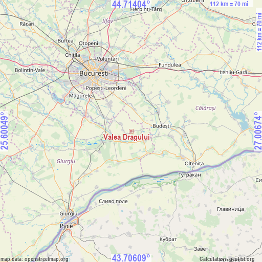 Valea Dragului on map