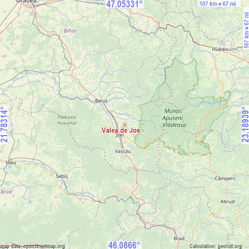 Valea de Jos on map