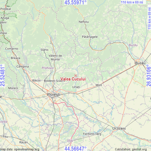 Valea Cucului on map