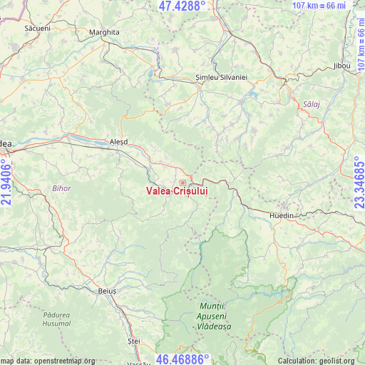 Valea Crișului on map