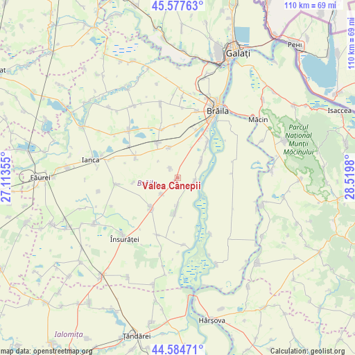 Valea Cânepii on map