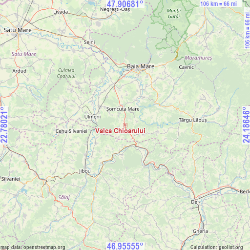 Valea Chioarului on map