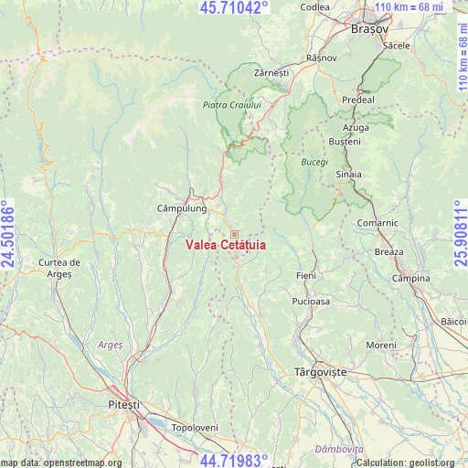 Valea Cetățuia on map