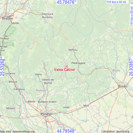 Valea Cătinei on map