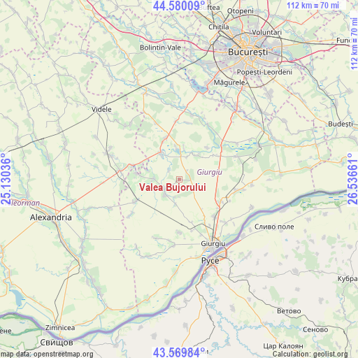 Valea Bujorului on map