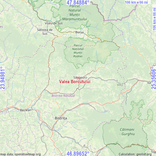 Valea Borcutului on map