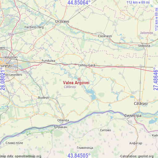 Valea Argovei on map