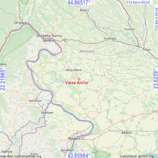 Valea Anilor on map