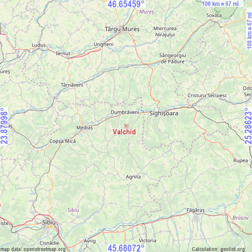 Valchid on map