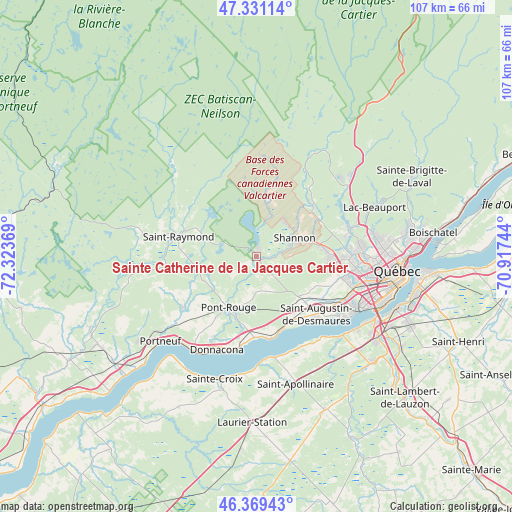 Sainte Catherine de la Jacques Cartier on map