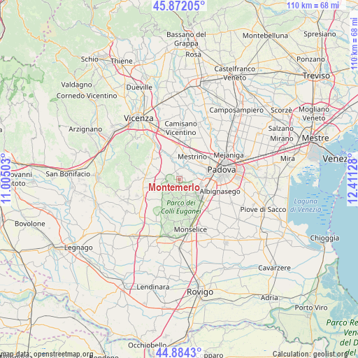 Montemerlo on map