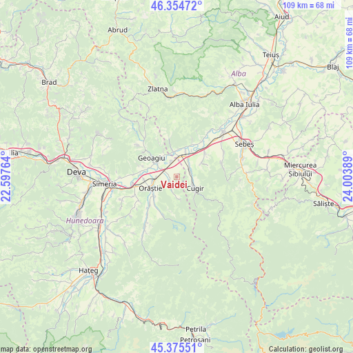 Vaidei on map