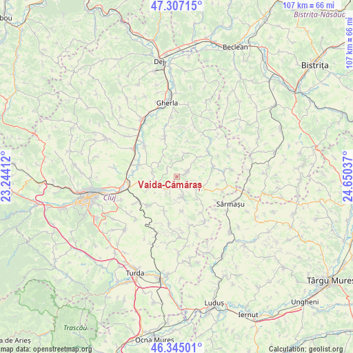 Vaida-Cămăraș on map