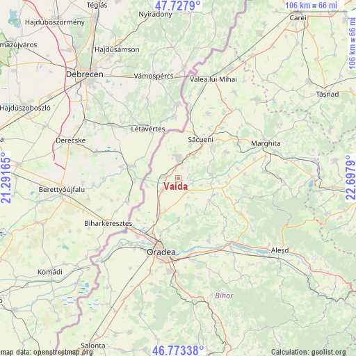 Vaida on map