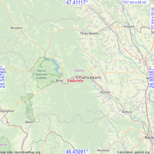 Vădurele on map