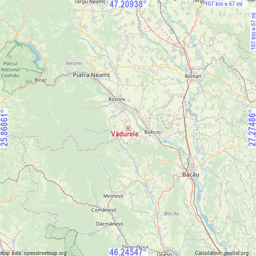 Vădurele on map