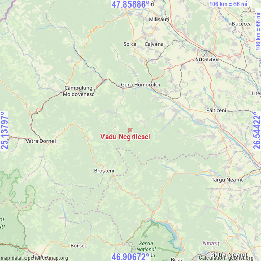 Vadu Negrilesei on map