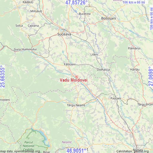 Vadu Moldovei on map