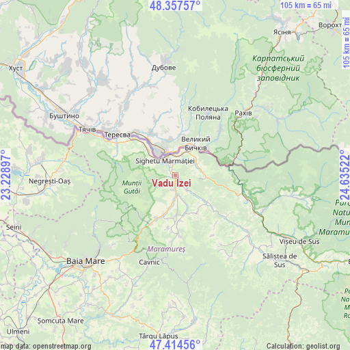 Vadu Izei on map
