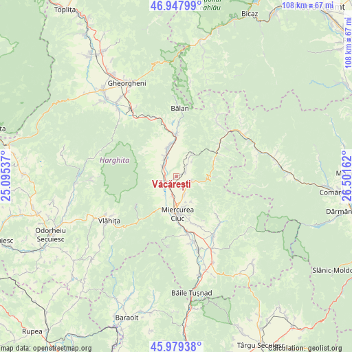 Văcărești on map