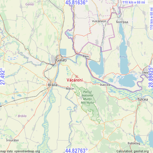 Văcăreni on map