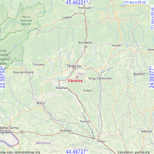 Văcarea on map