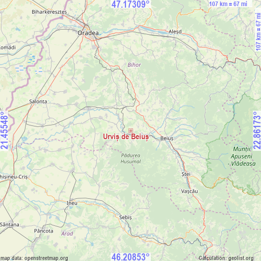 Urviș de Beiuș on map