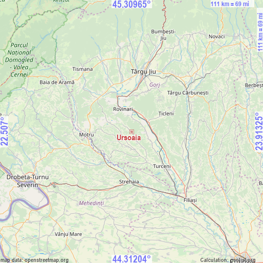 Ursoaia on map