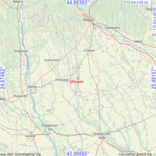 Urlueni on map