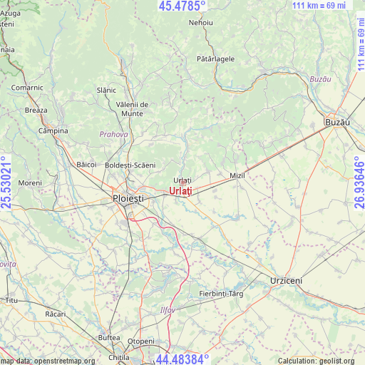 Urlaţi on map