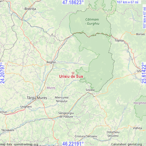 Urisiu de Sus on map
