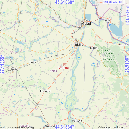 Unirea on map