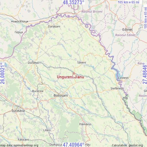 Ungureni-Jianu on map