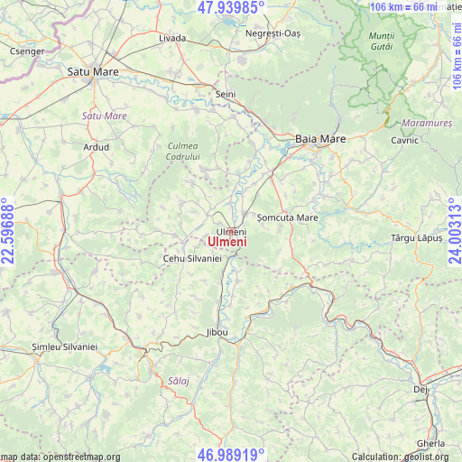 Ulmeni on map