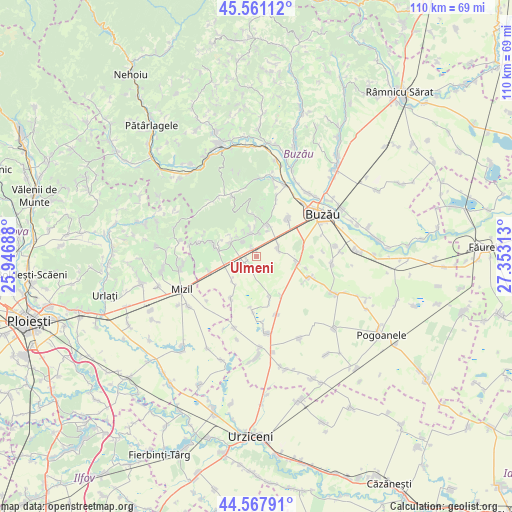 Ulmeni on map