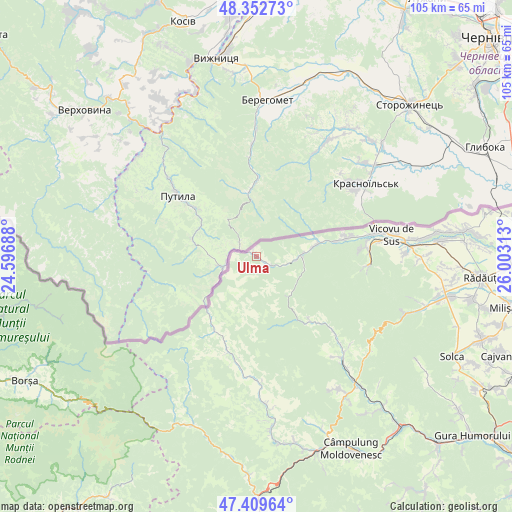 Ulma on map