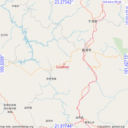 Liushun on map