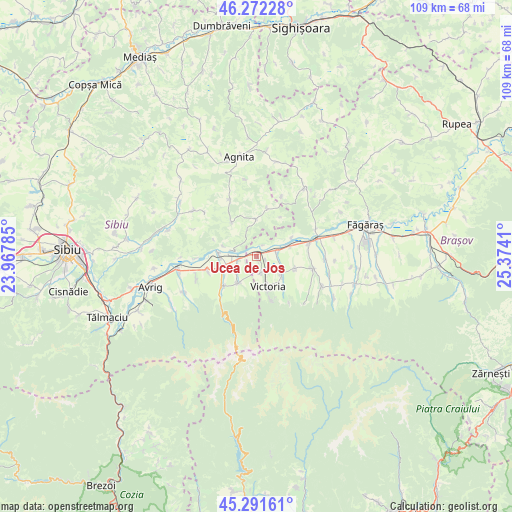 Ucea de Jos on map