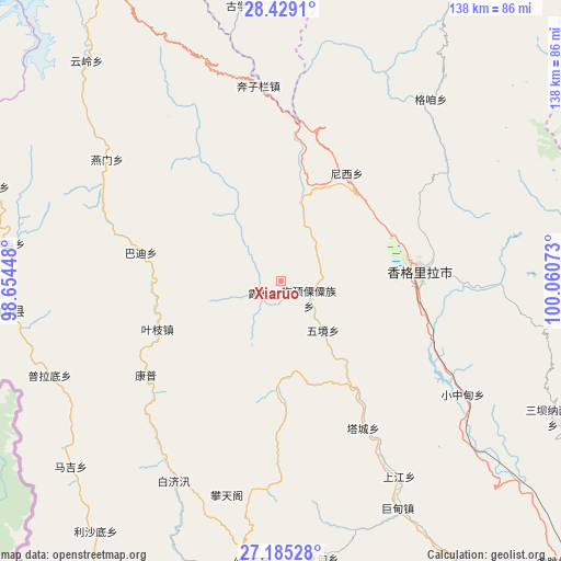 Xiaruo on map