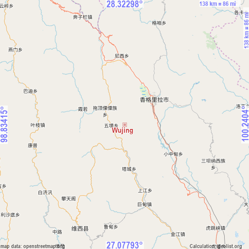 Wujing on map